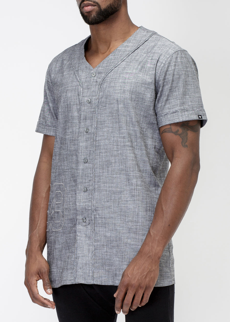 Konus Men's Short Sleeve Baseball Shirt In Charcoal - shopatkonus