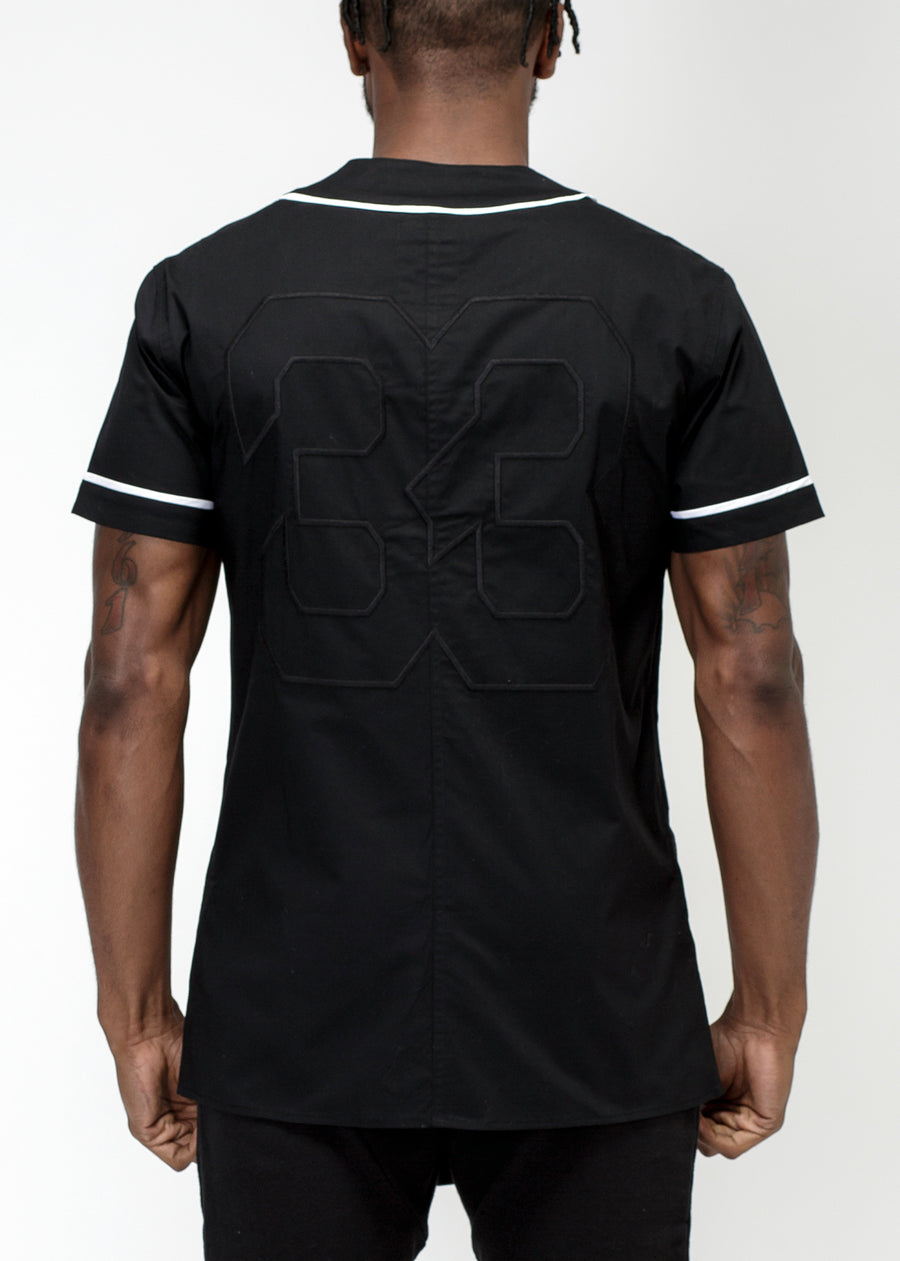 Konus Men's Woven Baseball Jersey Shirt in Black - shopatkonus