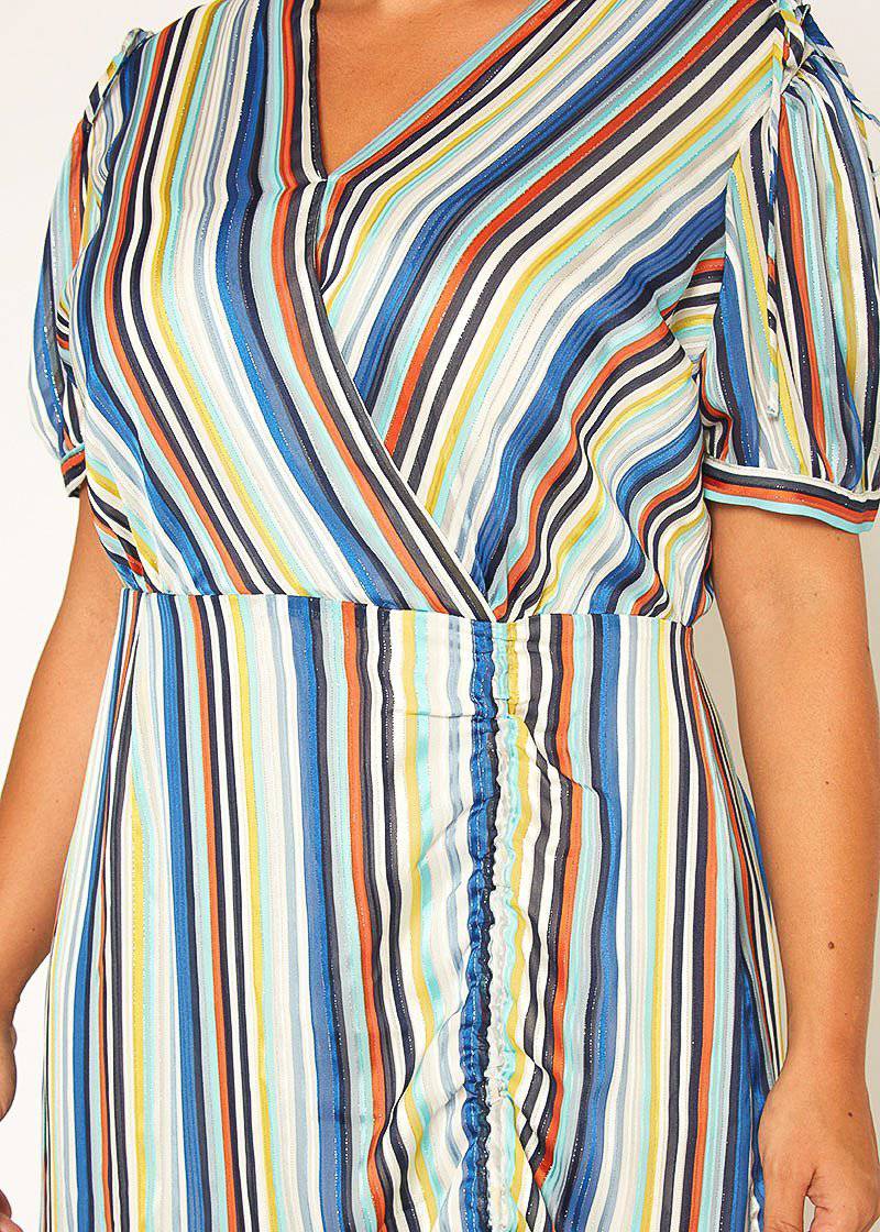 multicolor ruched dress Luli Fama: Ruched Front Tank Maxi Dress (L851G64-111) XS