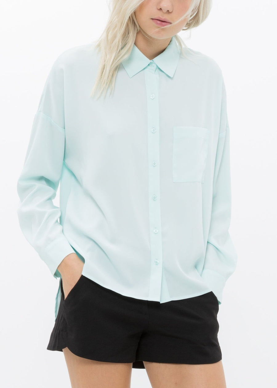 Women's Printed Shirt Blouse In Peppermint - shopatkonus