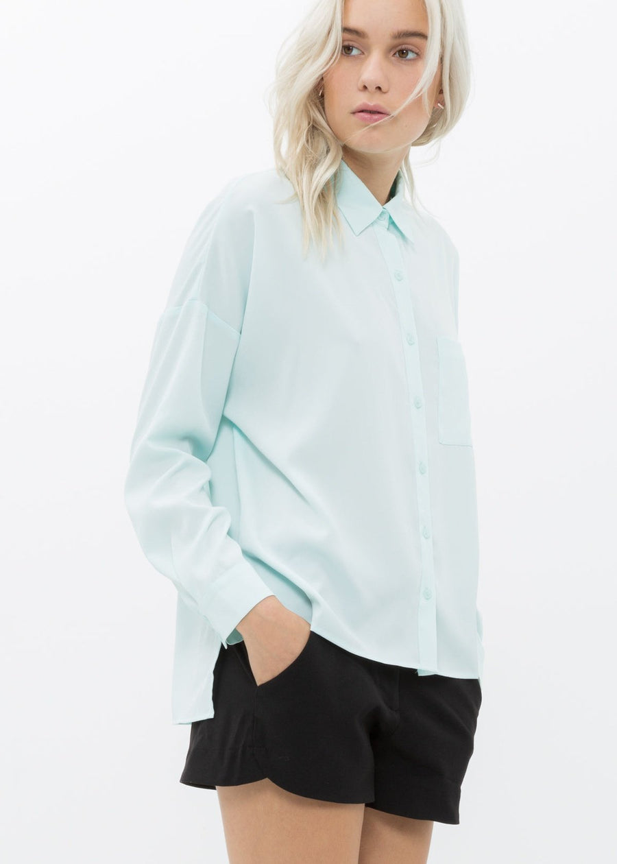 Women's Printed Shirt Blouse In Peppermint - shopatkonus