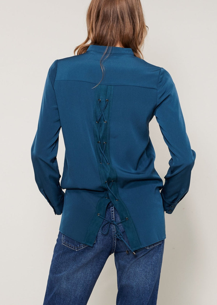 Women's Lace Back Blouse - shopatkonus