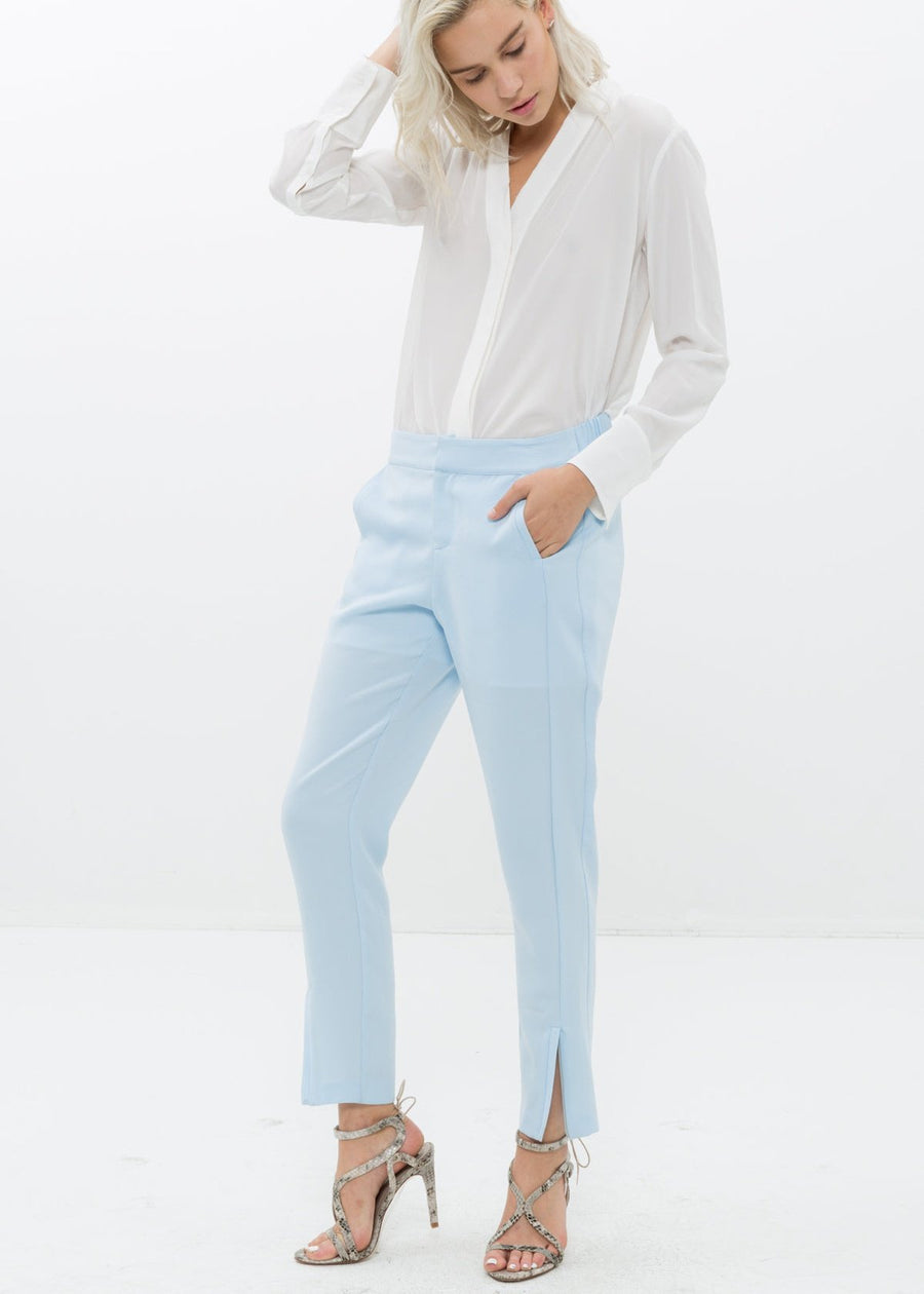 Women's Front Slit Trouser In Sky Blue - shopatkonus