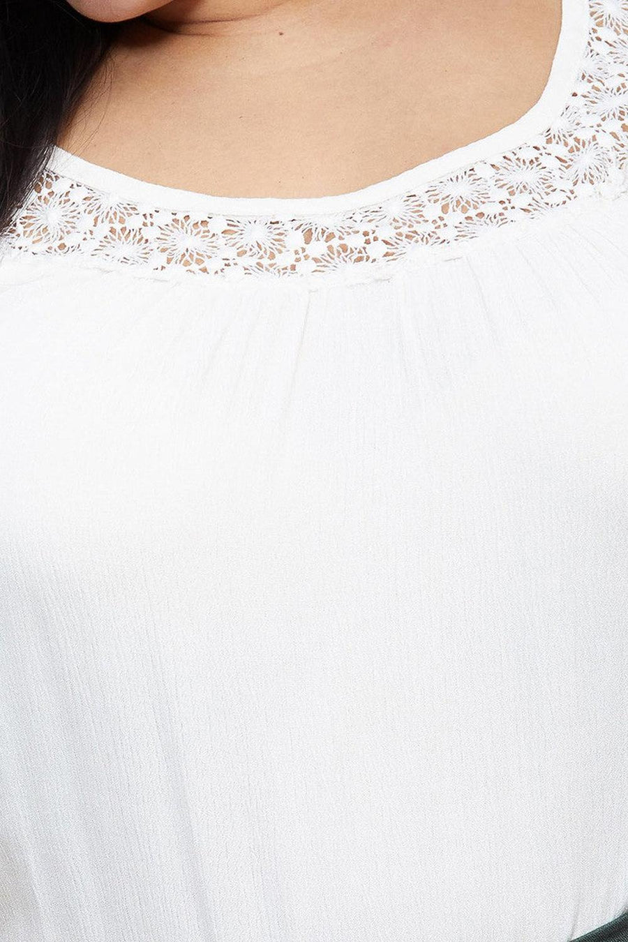 Pleione Plus Size Pleated Short Sleeve Blouse Top