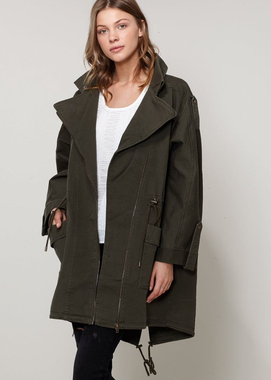 Women's Oversized Utility Jacket In Olive - shopatkonus