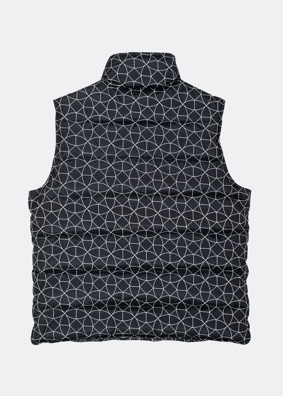 Konus Men's Printed Puffer Vest in Black - shopatkonus