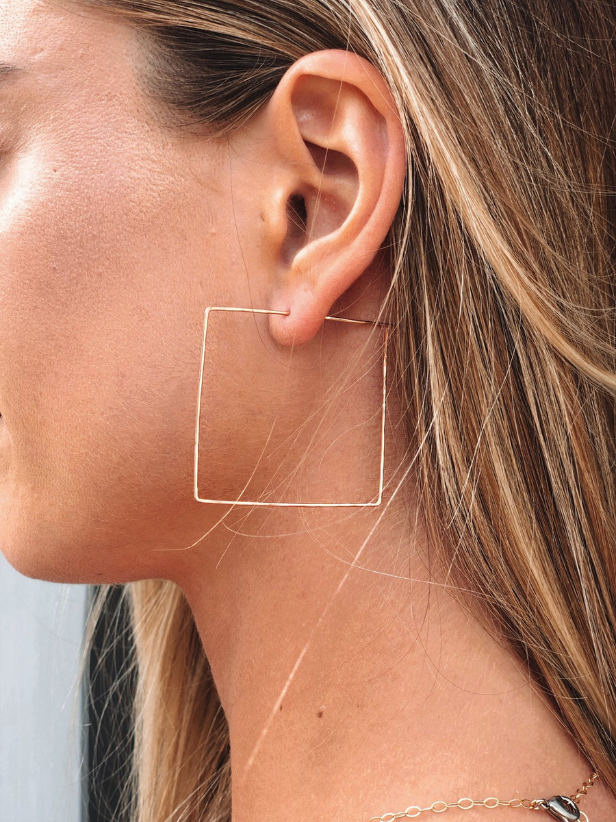 Dainty Rose Gold Square Threaders by Toasted Jewelry - shopatkonus