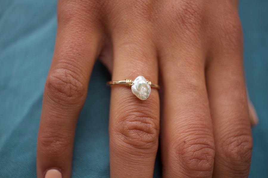 Freshwater Keshi Pearl Ring by Toasted Jewelry - shopatkonus