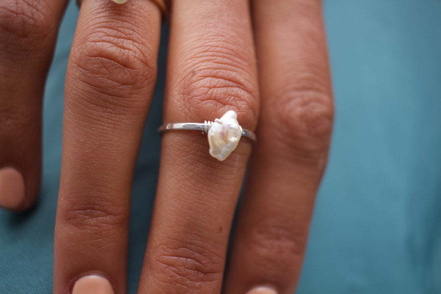 Freshwater Keshi Pearl Ring by Toasted Jewelry - shopatkonus