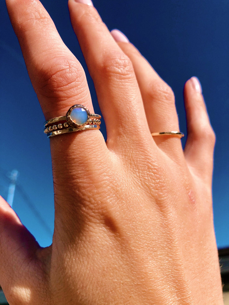Opal Hammered Gold Ring by Toasted Jewelry - shopatkonus