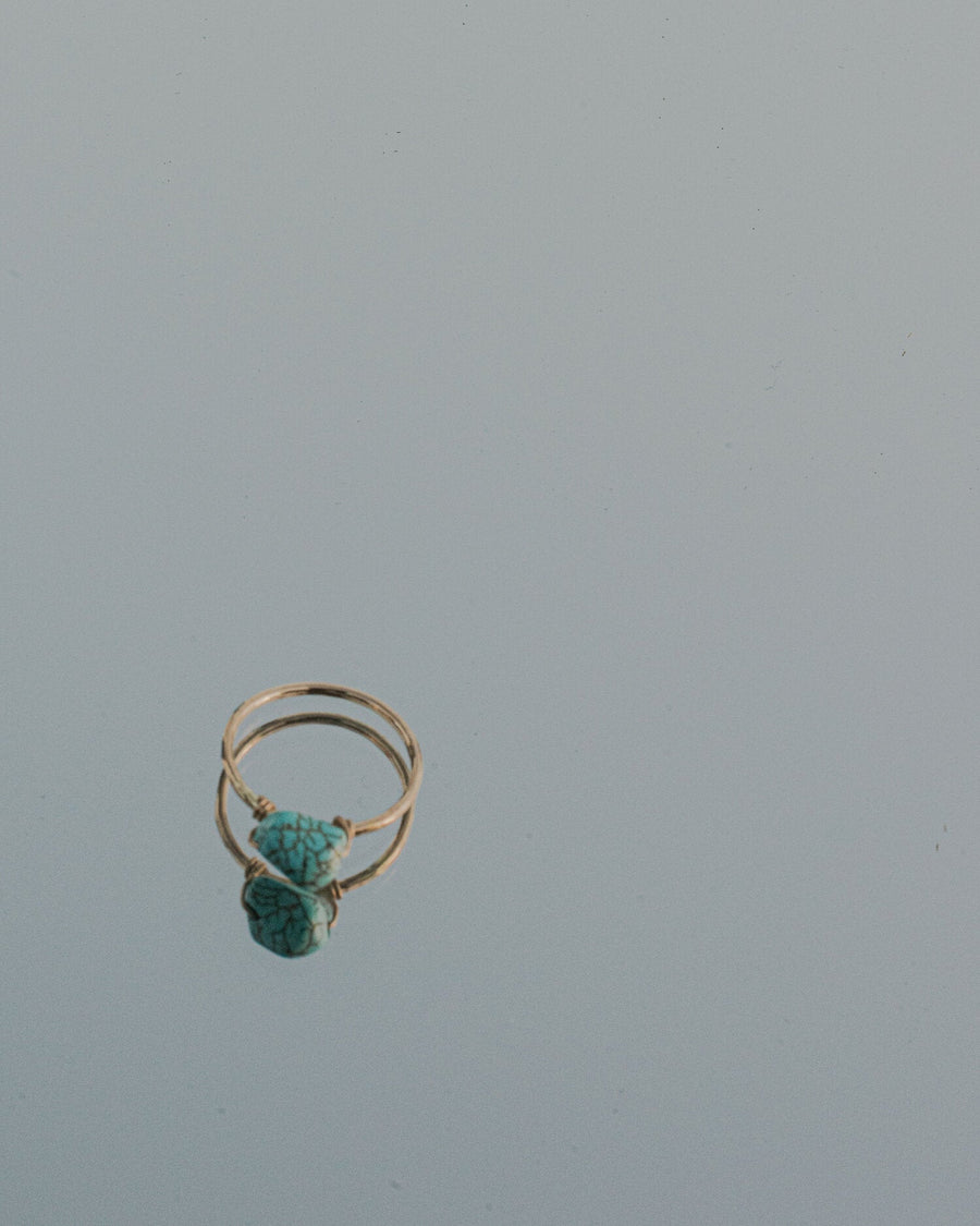 Dainty Hammered Turquoise Ring by Toasted Jewelry - shopatkonus