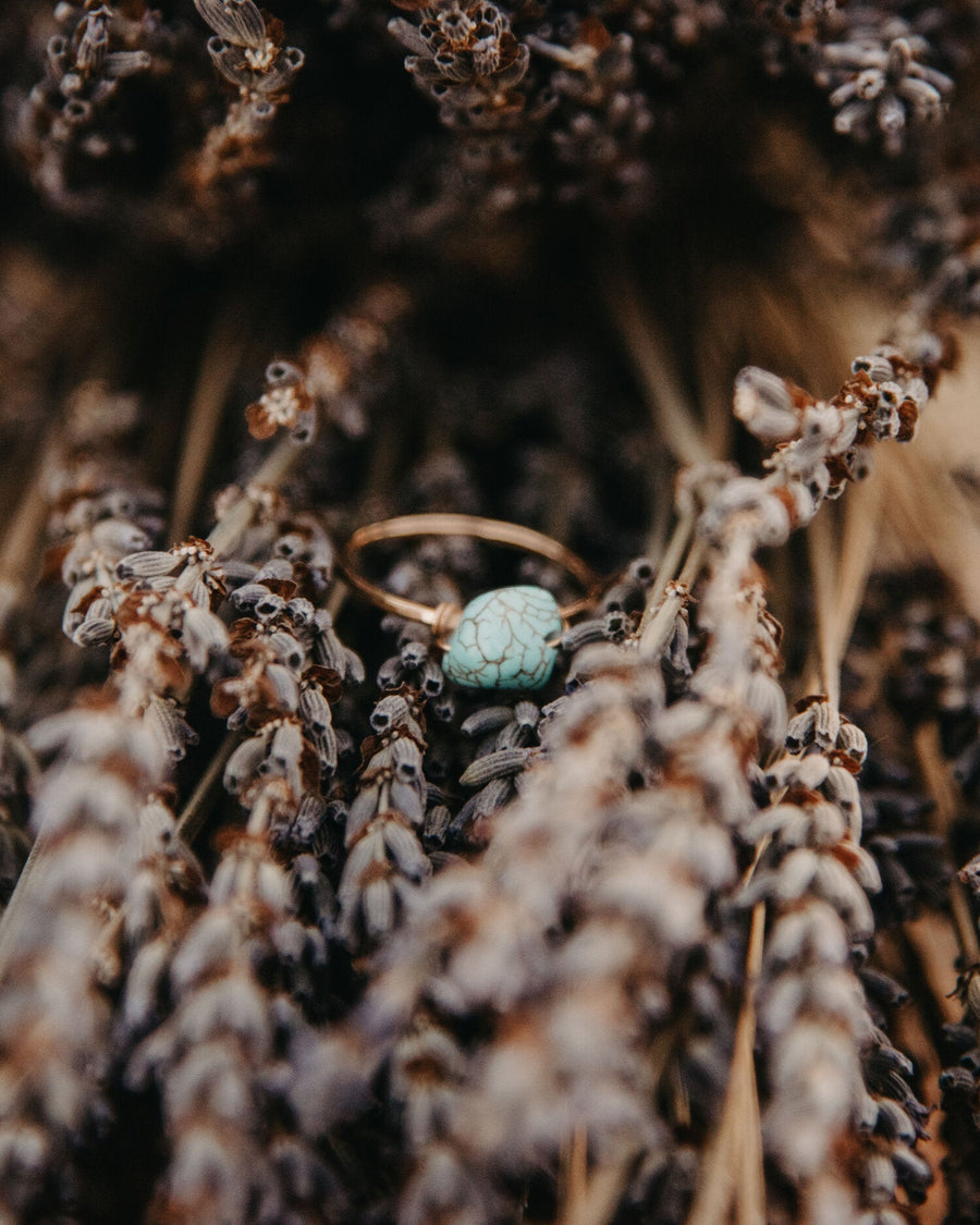 Dainty Hammered Turquoise Ring by Toasted Jewelry - shopatkonus